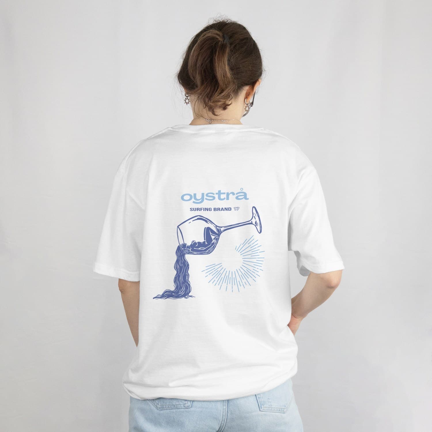 T-shirt oystrå — Blanc & Bleu