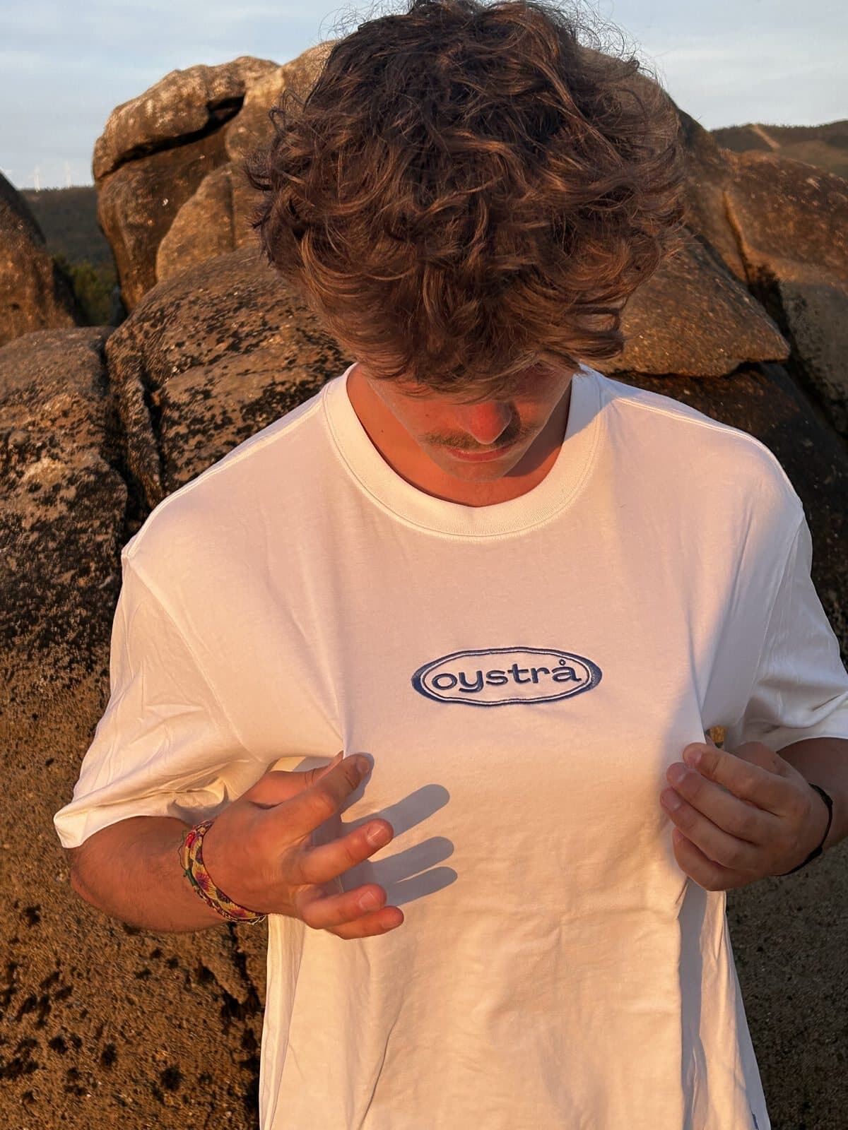 T-shirt oystrå — Blanc & Bleu