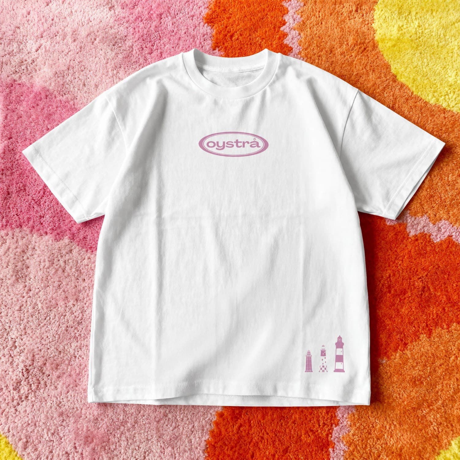 T-shirt oystrå — Blanc & Orange — vue 2